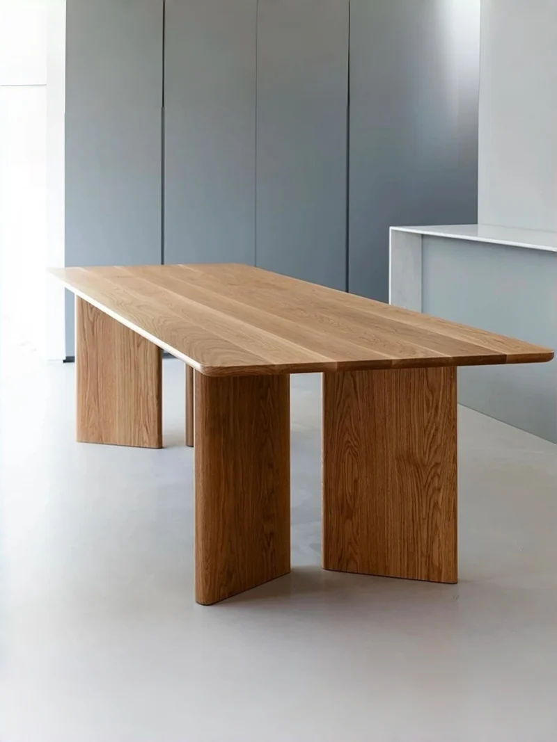 Foundry White Oak Dining Table, Minimalist Solid Wood Table