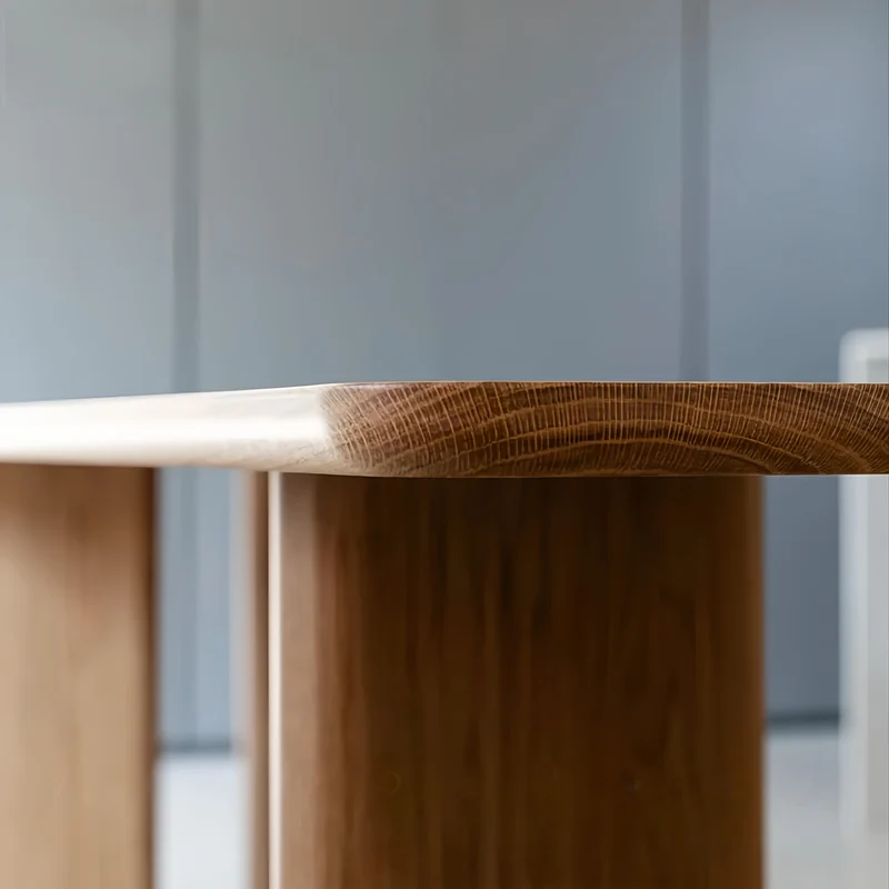 Foundry White Oak Dining Table, Minimalist Solid Wood Table