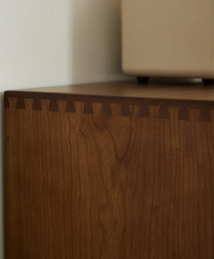 StepVault Walnut Shoe Cabinet with Artistic Curved Doors