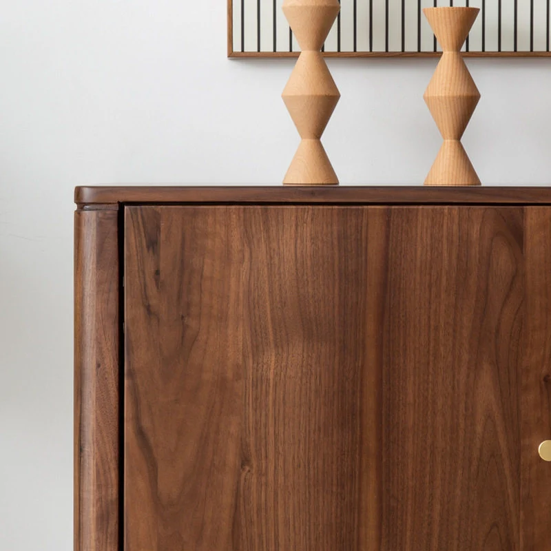 WoodPlinth Mid-Century Japandi Wooden Shoe Cabinet