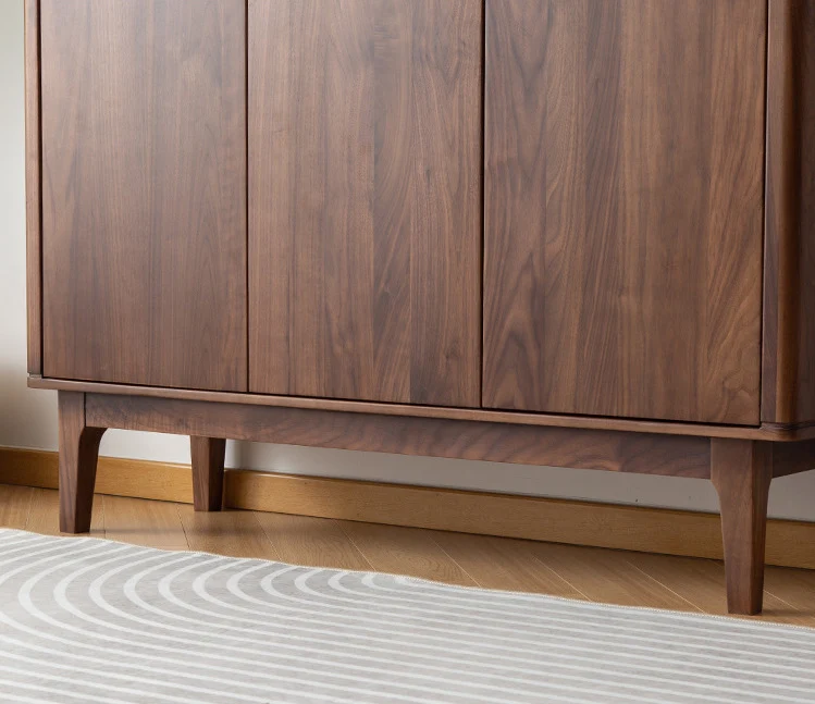 WoodPlinth Mid-Century Japandi Wooden Shoe Cabinet