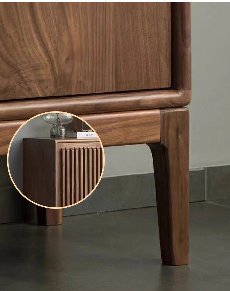 BeamDeck Japanese Slatted Wood Shoe Cabinet with Storage
