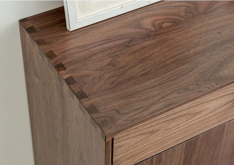 FirmView Walnut Shoe Cabinet with Drawers and Shelf