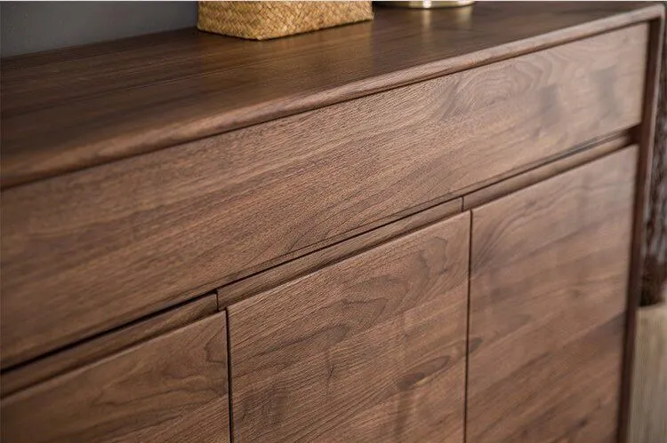 CedarShelf Walnut Shoe Cabinet with Drawer and Open Shelf
