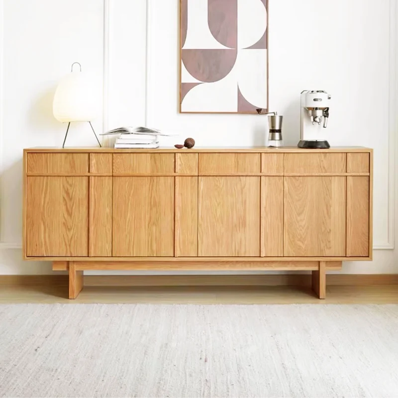 GrandGrain White Oak Sideboard Cabinet with Storage Drawers