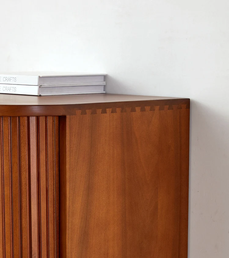 Arbor Cherry Wood Sideboard Cabinet with Tambour Doors