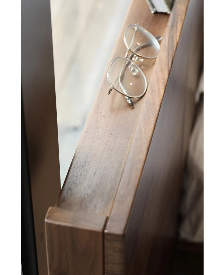 Base Timber Floating Walnut Platform Bed
