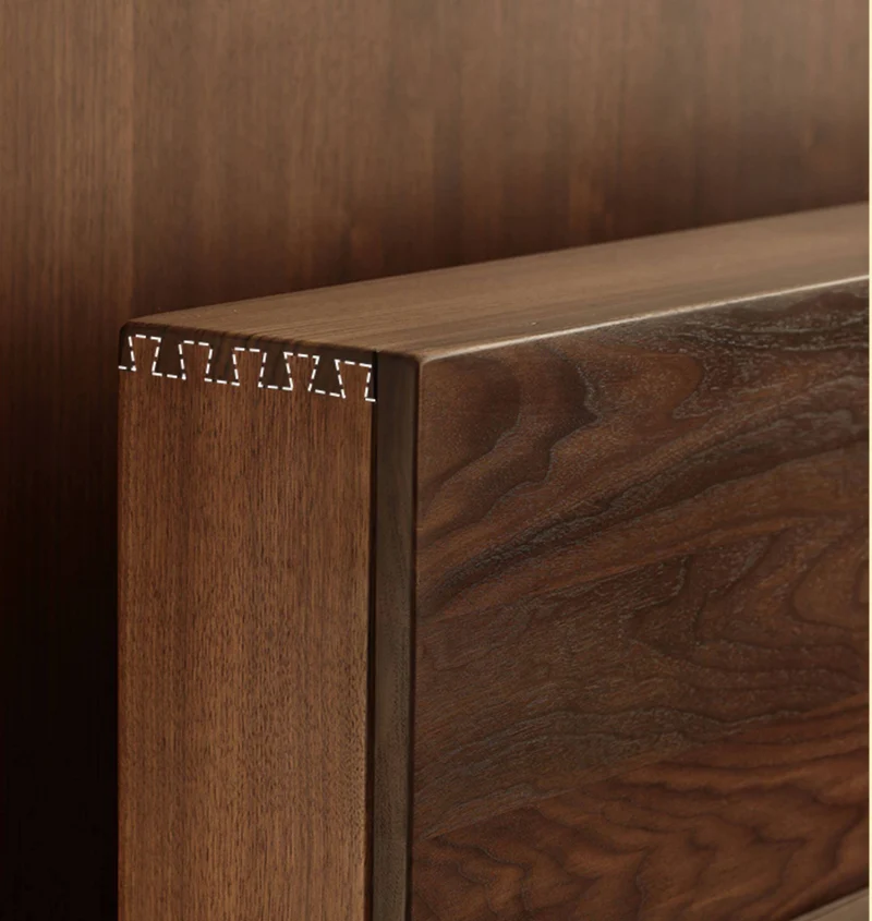 Modern Solid Walnut Low Profile Platform Bed
