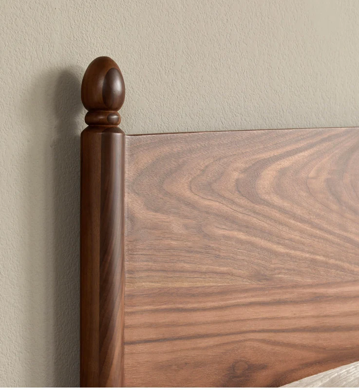 Bed Artisan Solid Black Walnut Modern Transitional Bed