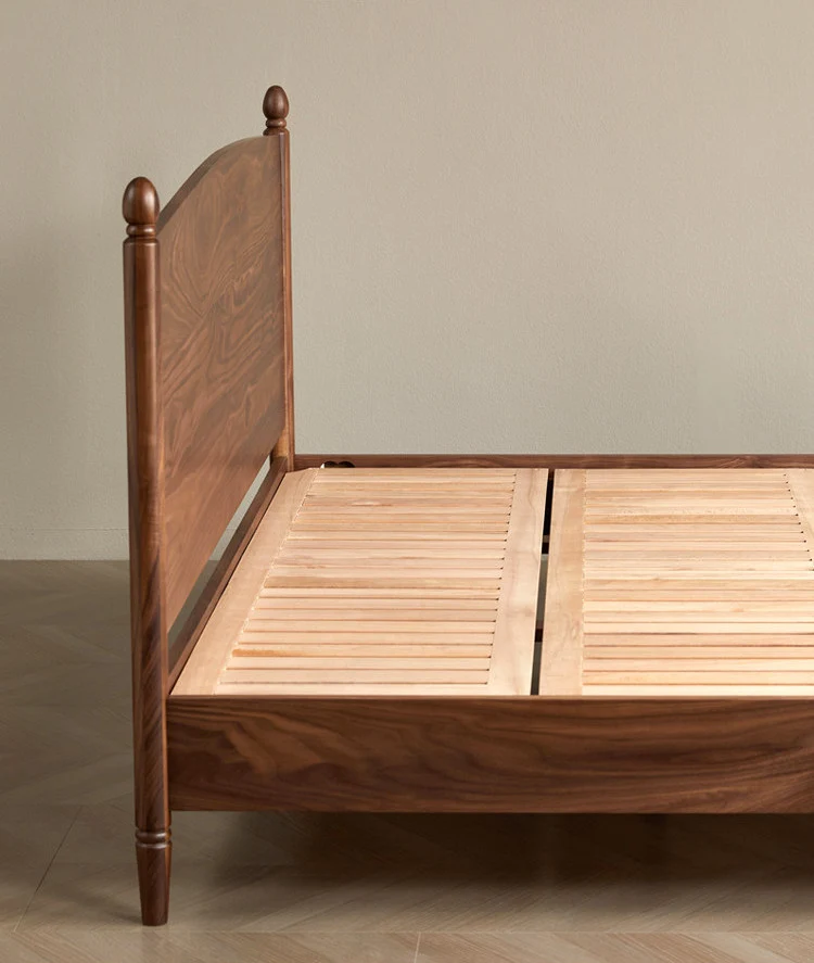 Bed Artisan Solid Black Walnut Modern Transitional Bed