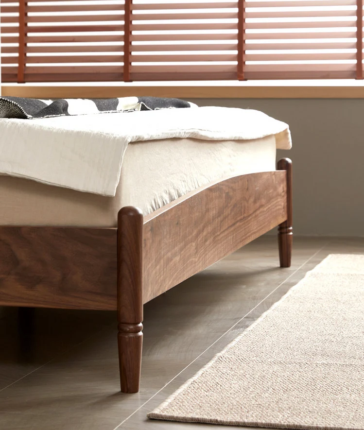 Bed Artisan Solid Black Walnut Modern Transitional Bed