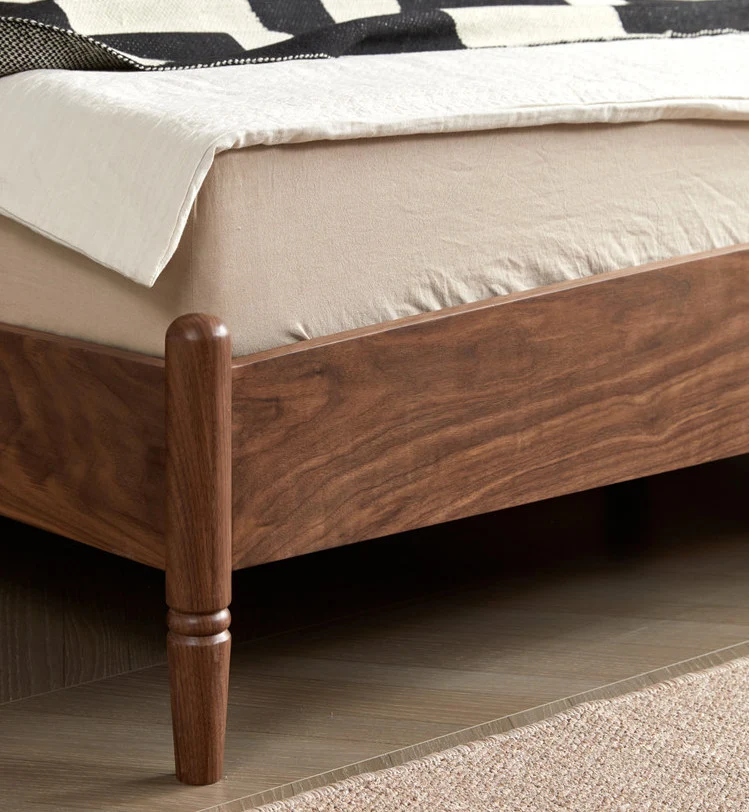 Bed Artisan Solid Black Walnut Modern Transitional Bed