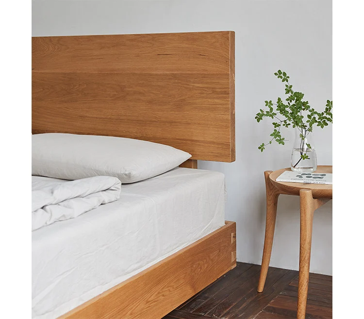 PureTimber Elementary Design Cherry Wood Bed Frame