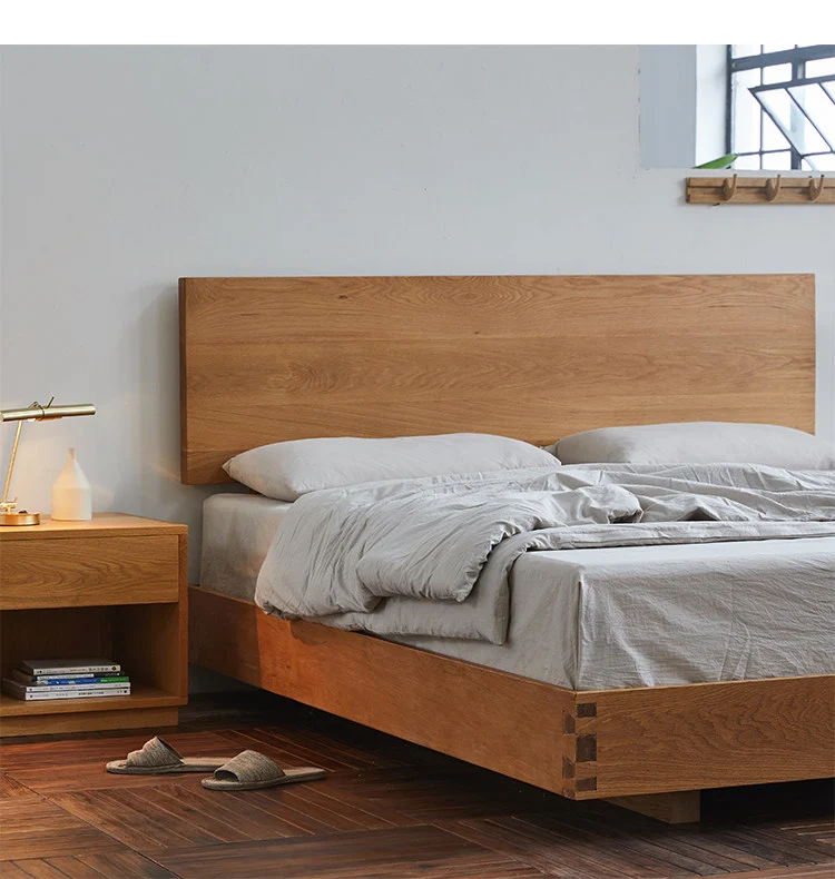 PureTimber Elementary Design Cherry Wood Bed Frame