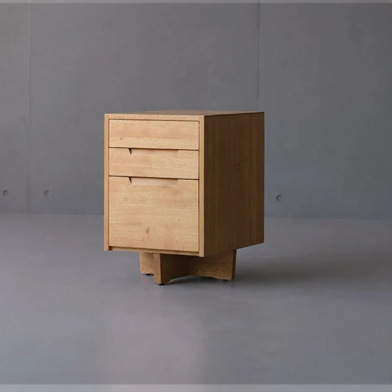 Sleek Oak Wood End Table with Unique Legs