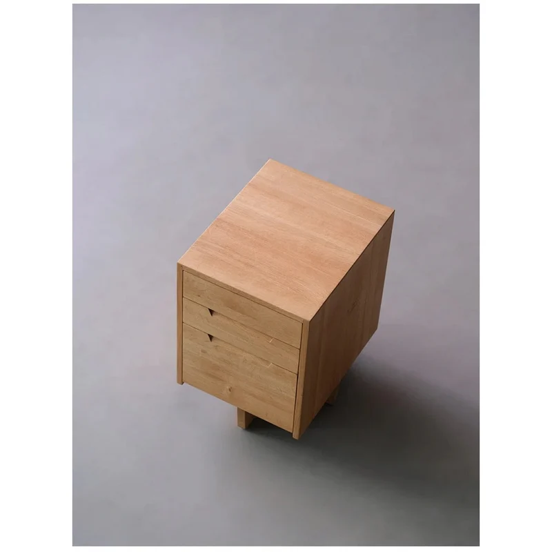 Sleek Oak Wood End Table with Unique Legs