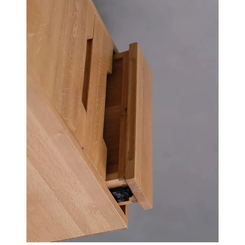 Sleek Oak Wood End Table with Unique Legs