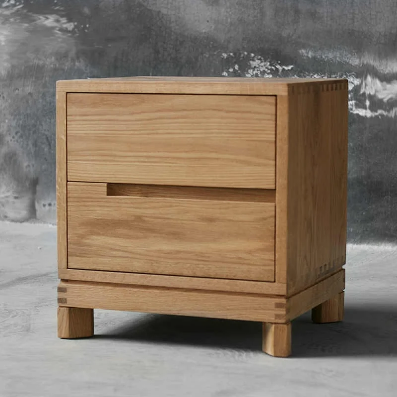 Nurture White Oak Wood Nightstand