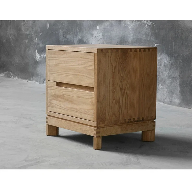 Nurture White Oak Wood Nightstand