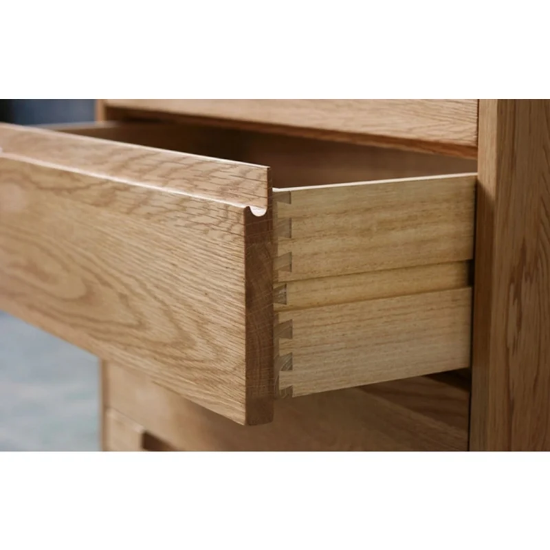 Nurture White Oak Wood Nightstand