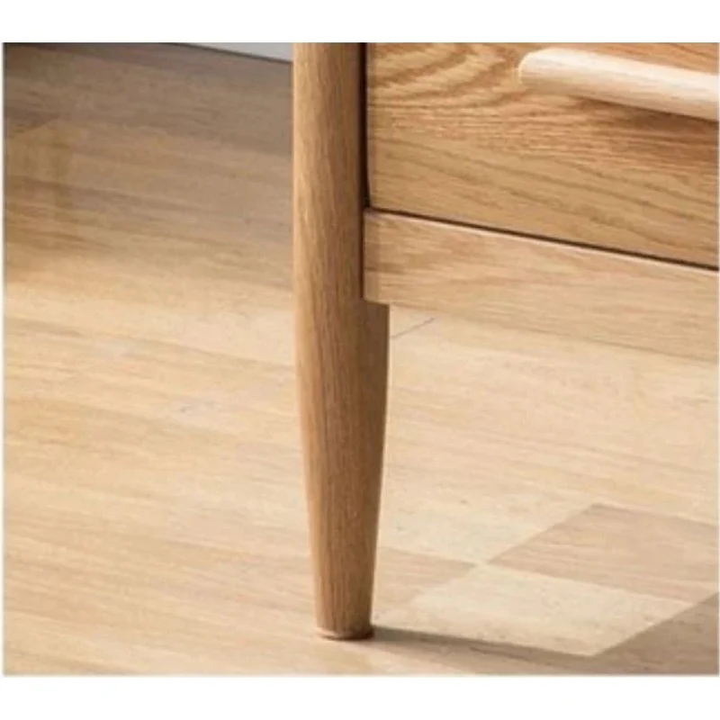Handcrafted White Oak Wood End Table with 2 Drawers