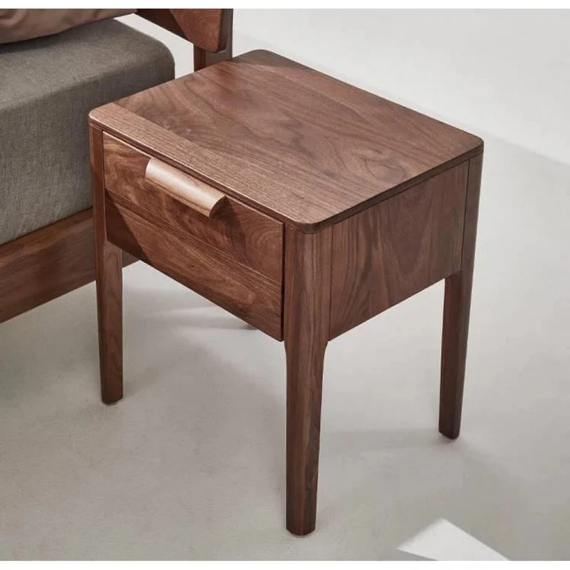 Stylish High-End Black Walnut Wood Side Table