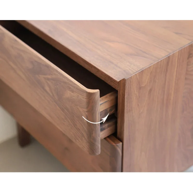 Lost Horizon Style Black Walnut Wood Nightstand