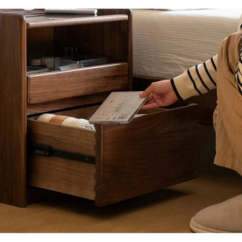 Contemporary Night Walnut Wood Nightstand