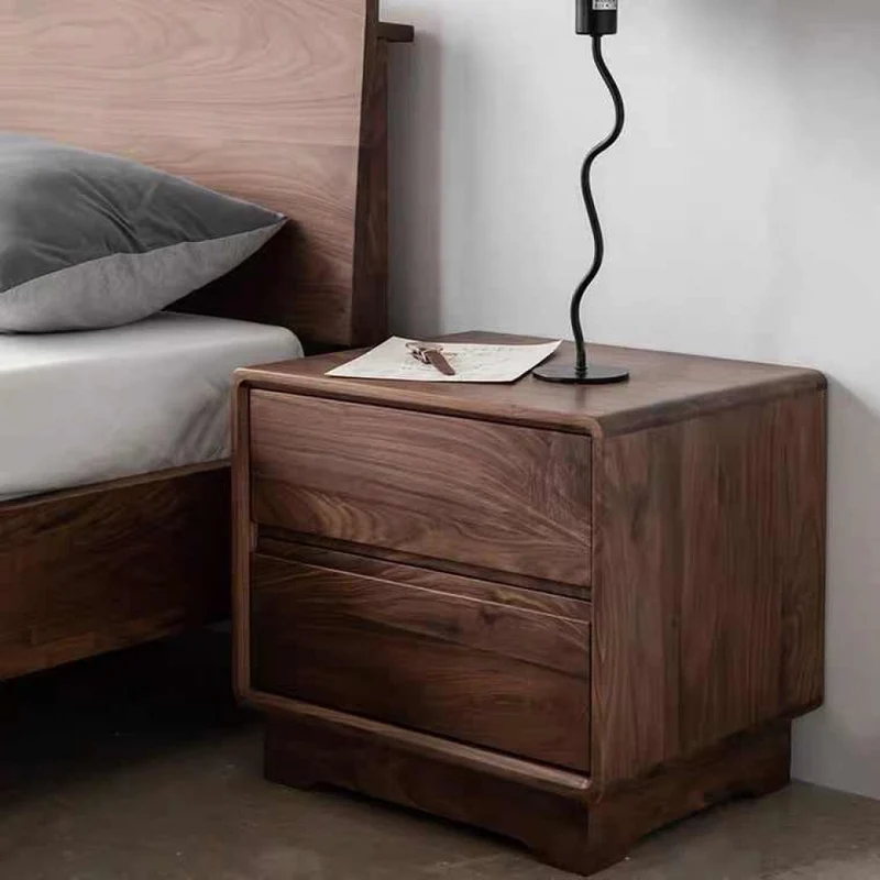 Timeless Black Walnut Wood Bedside Table