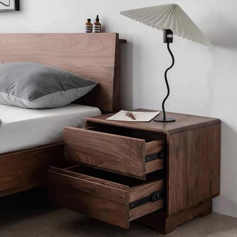 Timeless Black Walnut Wood Bedside Table