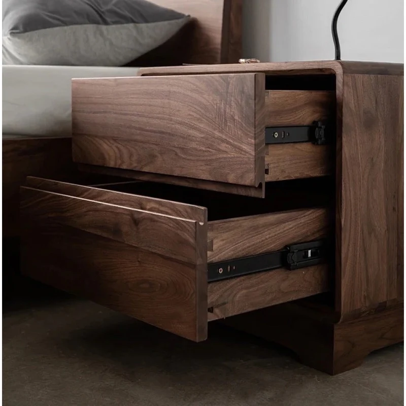 Timeless Black Walnut Wood Bedside Table
