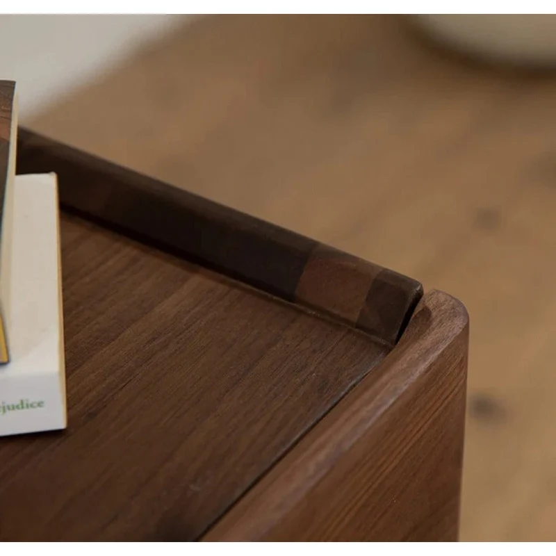 Eclipse Four High Leg Walnut Wood Bedside Table