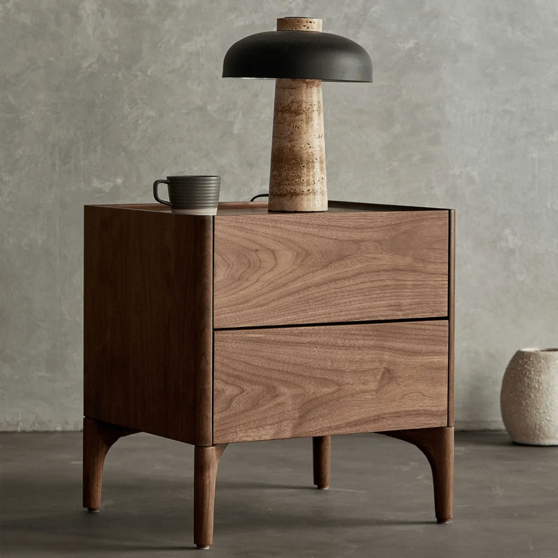 Sophisticated Black Walnut Wood Nightstand