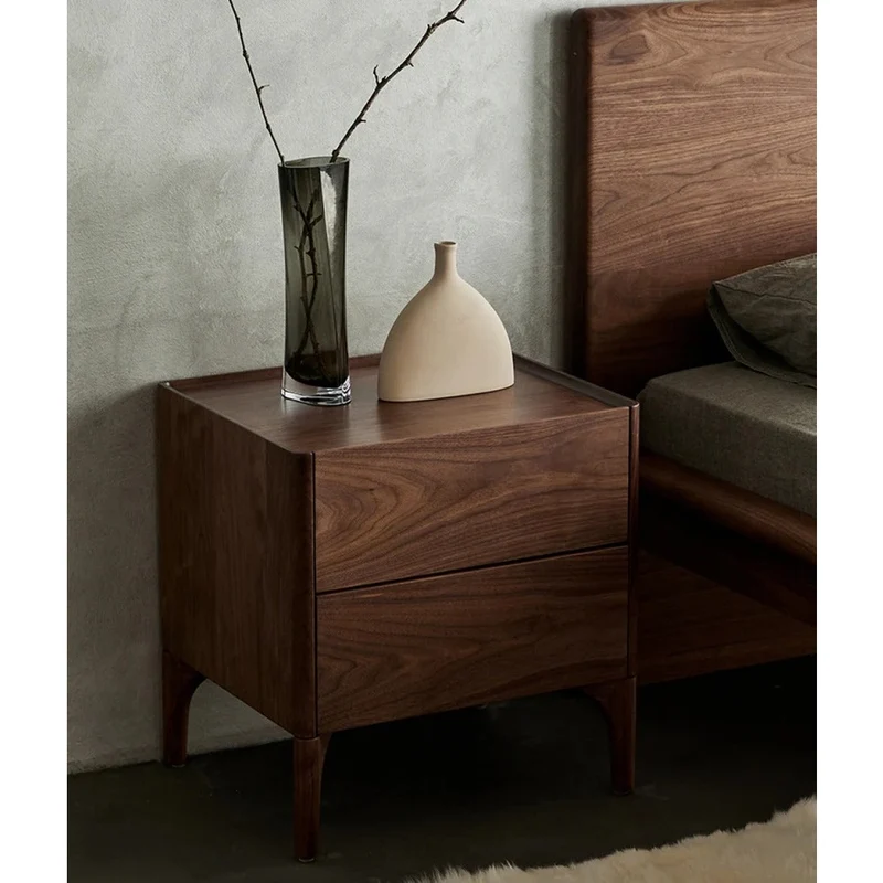 Sophisticated Black Walnut Wood Nightstand