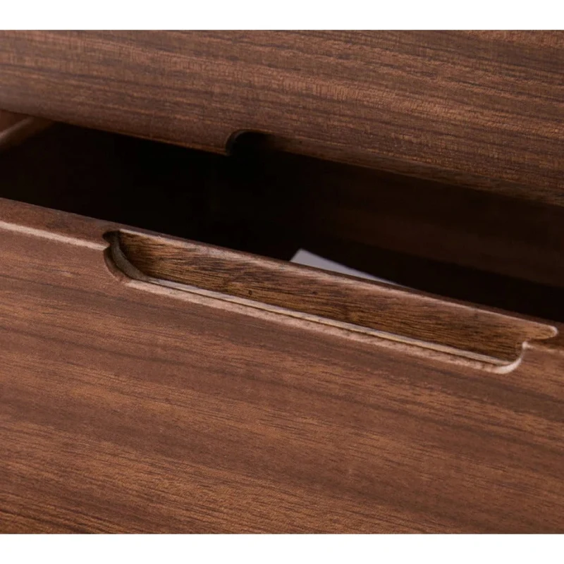 Bespoke 3 Drawers Black Walnut Wood Bedside Table