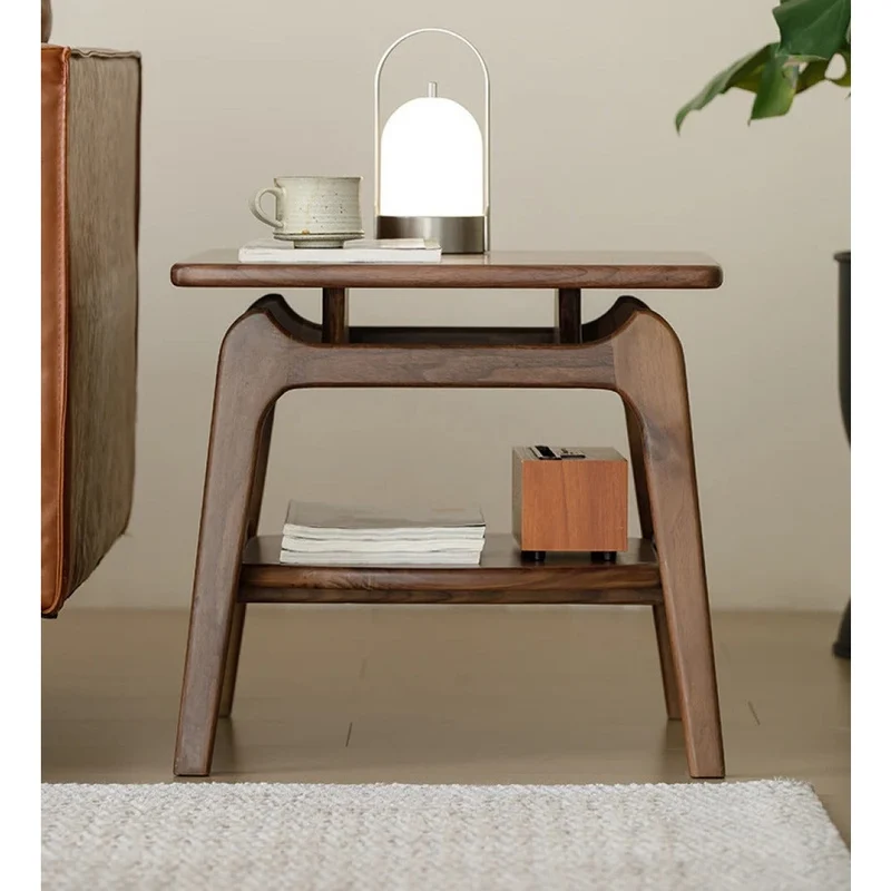 Danish Vintage Dual Walnut Wood End Table