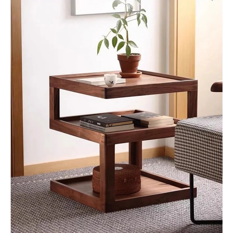 Creative Geometry Black Walnut Wood Side Table