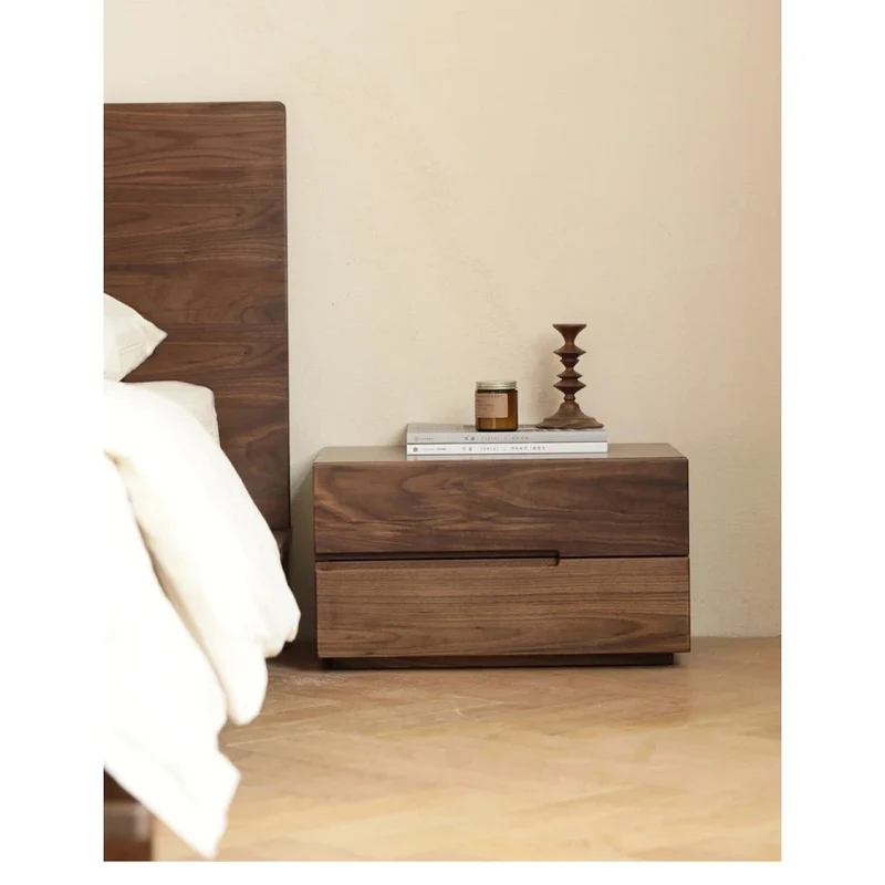 Minimalist Appeal Black Walnut Wood Nightstand