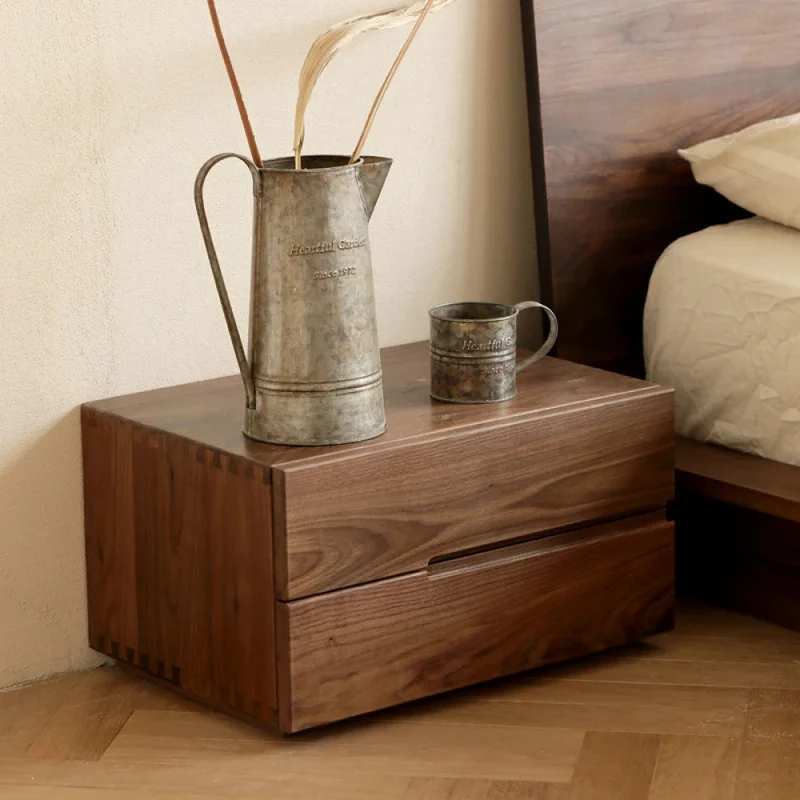 Minimalist Appeal Black Walnut Wood Nightstand