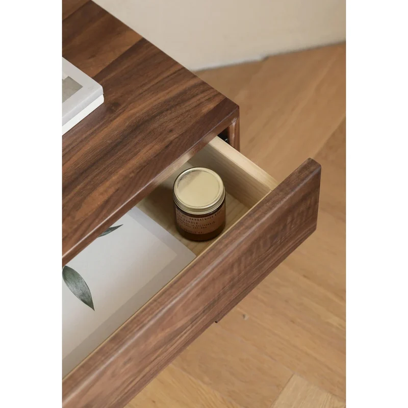 Minimalist Appeal Black Walnut Wood Nightstand
