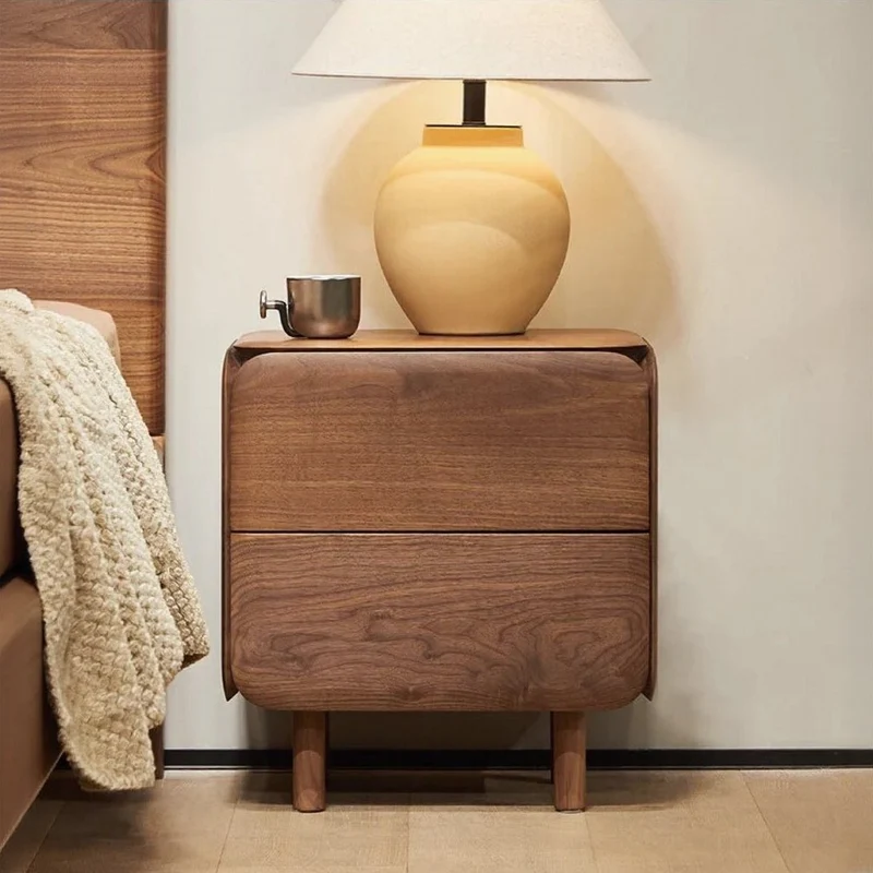 Sophisticated Black Walnut Wood Bedside Organizer