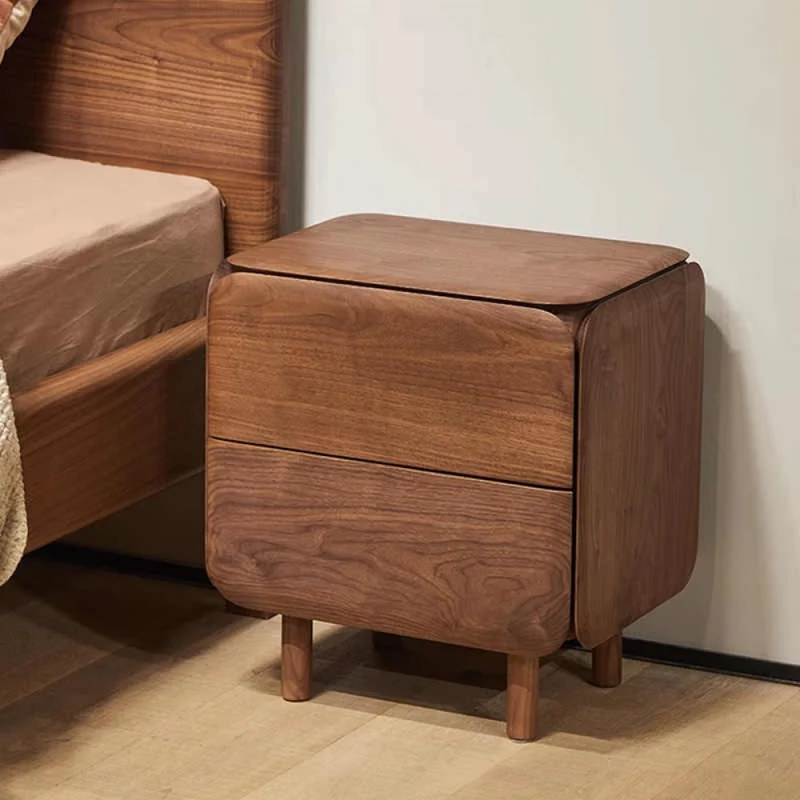 Sophisticated Black Walnut Wood Bedside Organizer