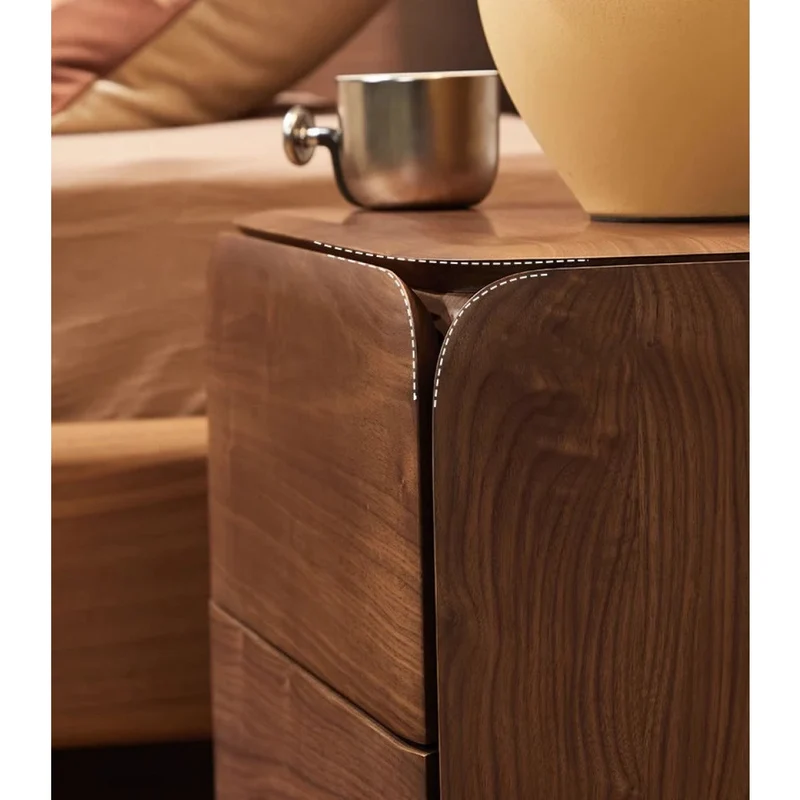 Sophisticated Black Walnut Wood Bedside Organizer