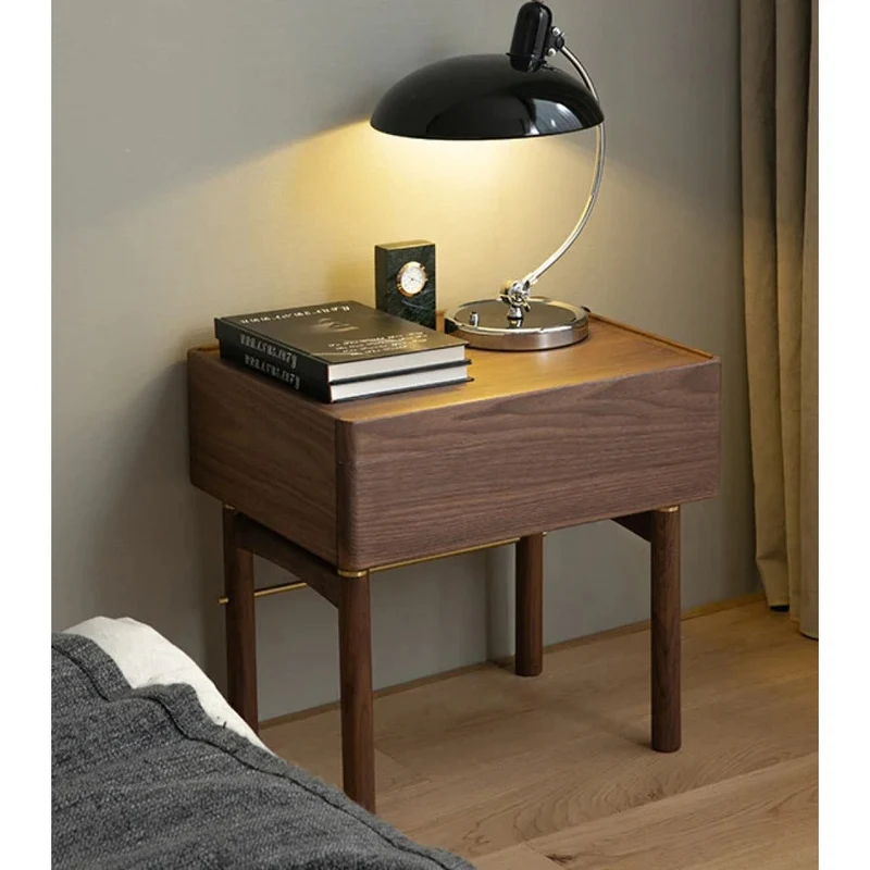 Art Deco Black Walnut Wood Night Table
