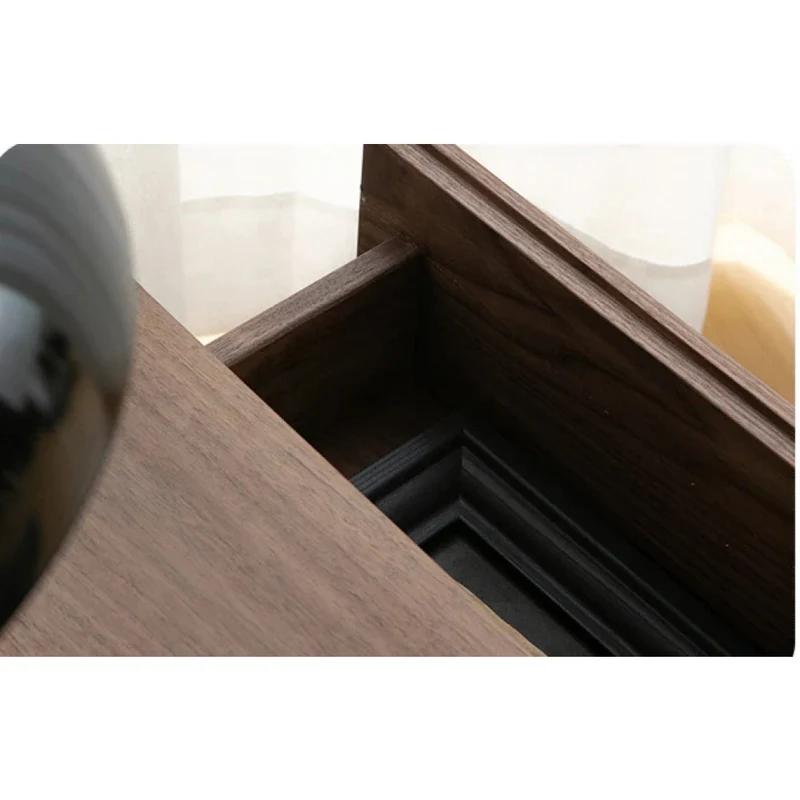 Art Deco Black Walnut Wood Night Table