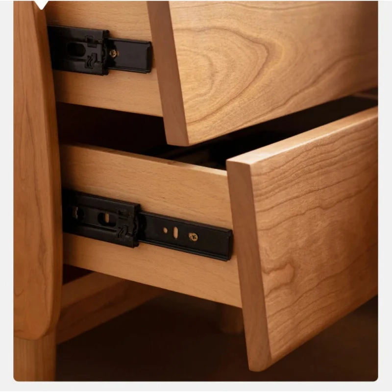 Soft Curves Cherry Wood Nightstand
