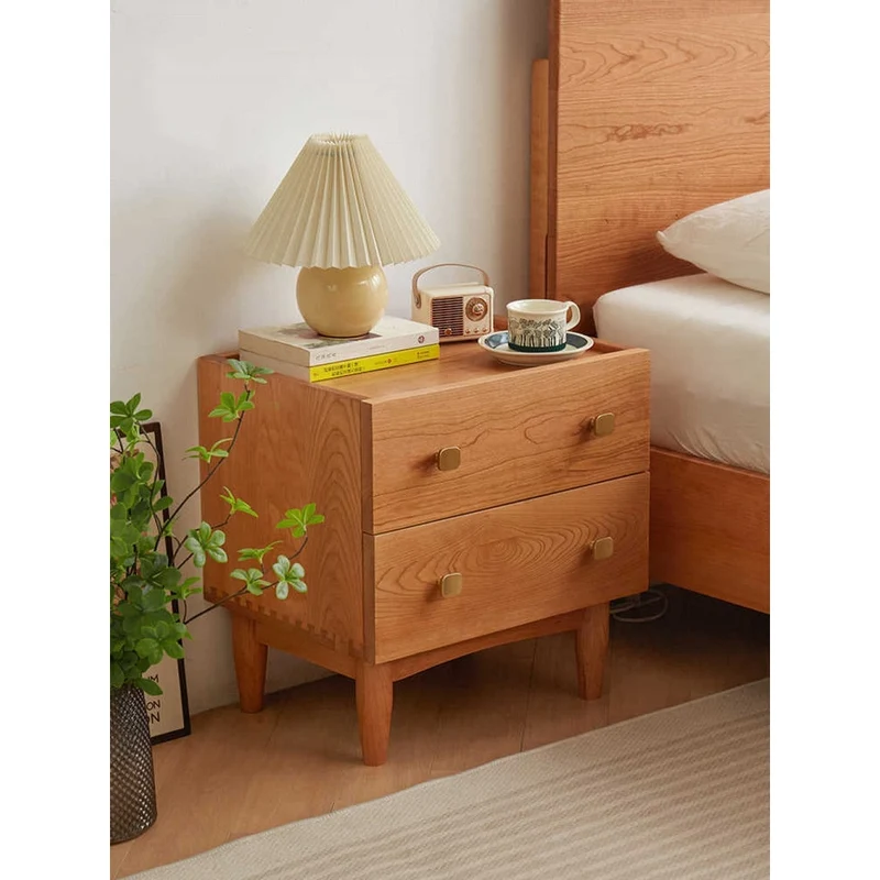 Charming Cottage Golden Knob Solid Wood Nightstand