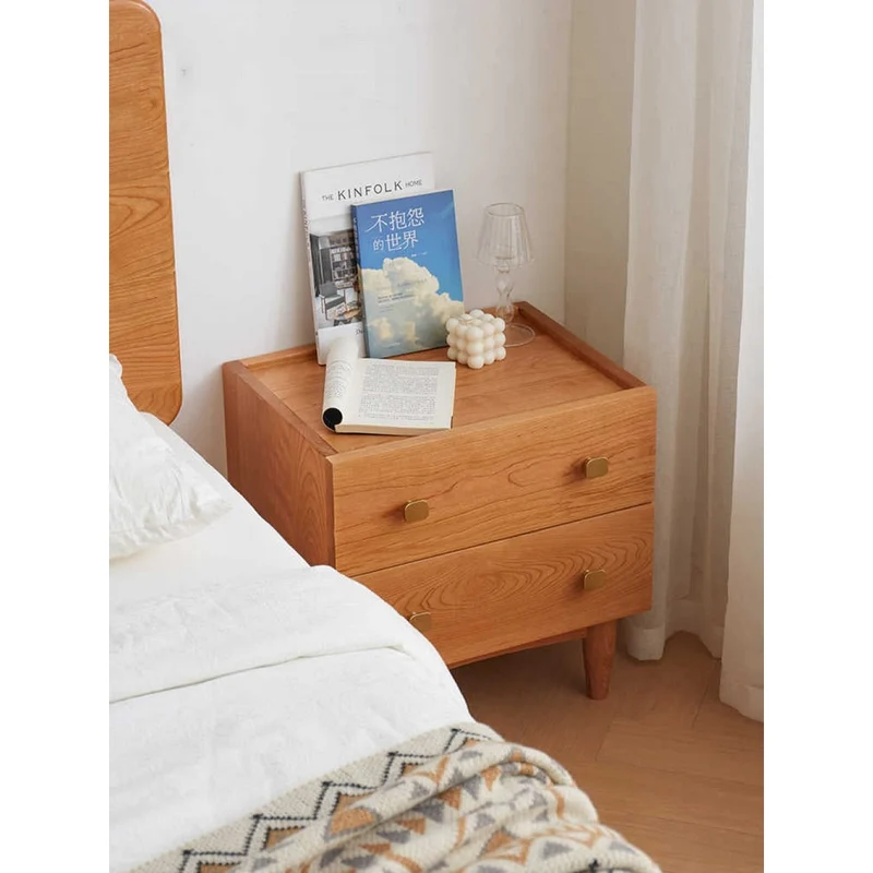 Charming Cottage Golden Knob Solid Wood Nightstand
