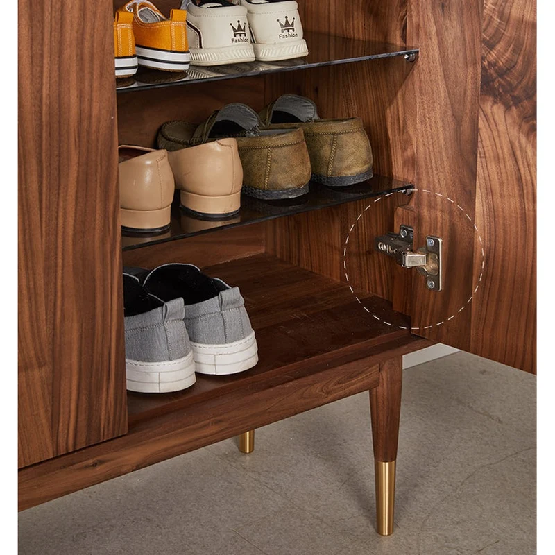 Hand-Crafted Black Walnut Wood Shoe Sideboard