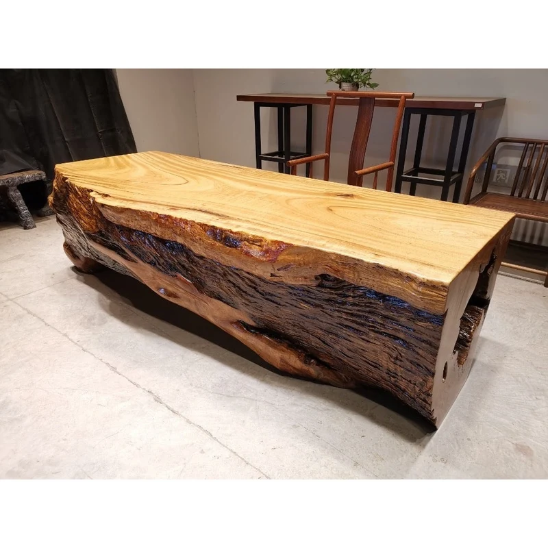 Cylindrical Large Solid Wood Table